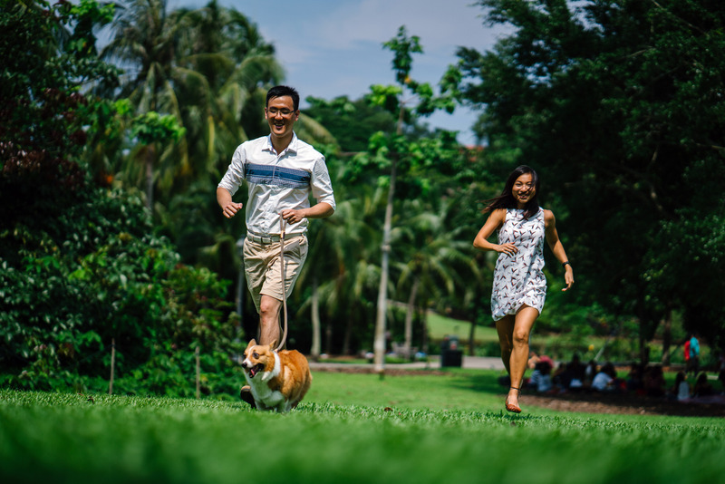 father daughter and dog