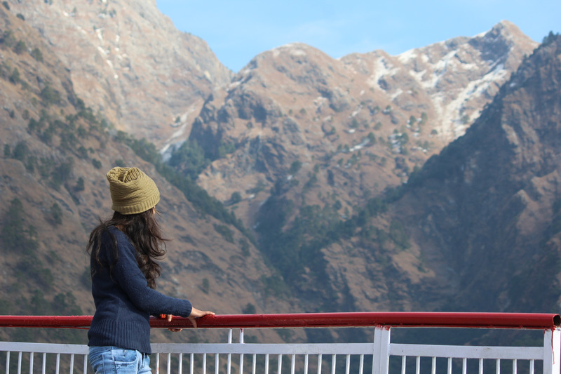 looking over the mountainside