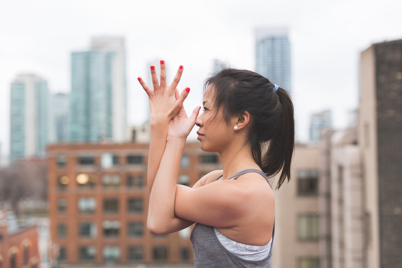 woman stretching