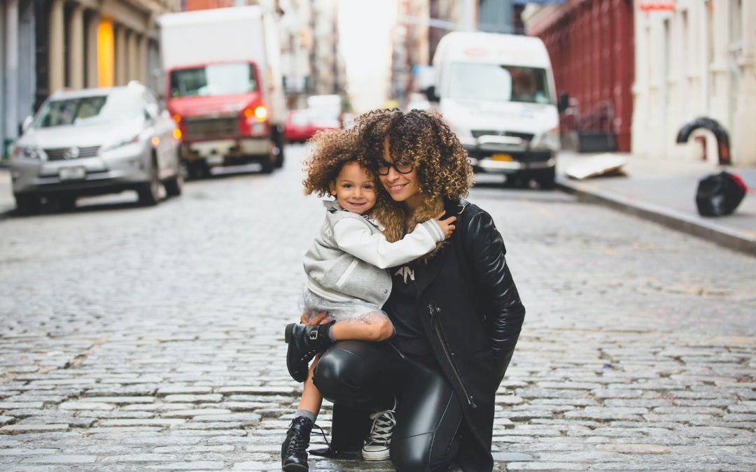 urban mom and daughter