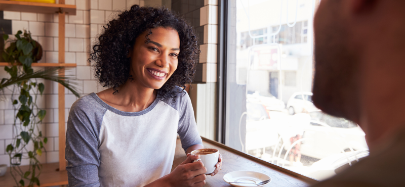 attractive black woman on date